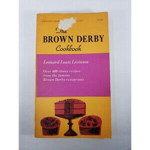The Brown Derby Cookbook Leonard Louis Levinson 1962 Paperback VTG Collectible